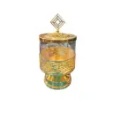 CANDY BOWL WITH STAND GOLD 12.5CM