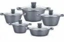 NON STICK COOK WARE 10 PCS/ SET  GRAY/BLACK.