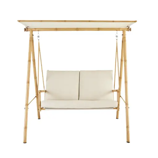 [20178-3] 2-Seater Luxury Bamboo Garden Swing Chair