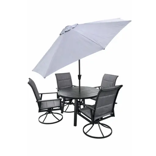 [JM-PS-T720-ABC] TABLE WITH 4CHAIR AND UMBRELLA (HY25-096)