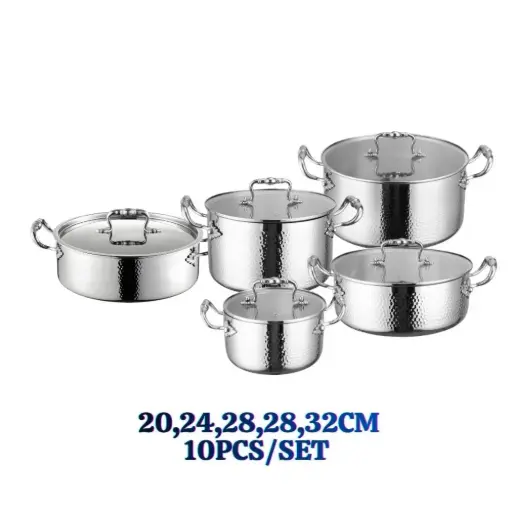 [6954331071908] SS COCKWARE 3-LAYER
20-24-28-28-32CM 10PCS/SET (HY1120-20756-4)       