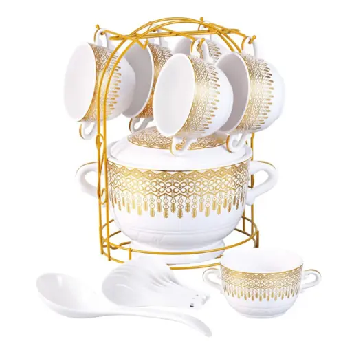 [6970043170104] SOUP 15PCS/SET WITH STAND (2511-16001-17-10)