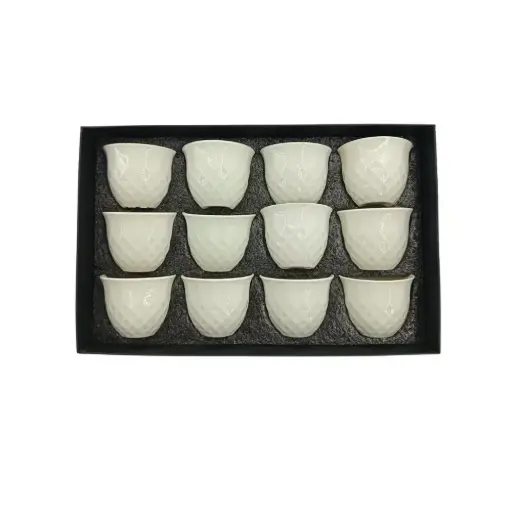 [6988250123035] COFFE CUP 12PCS/SET WHITE (HY25-0123-3)