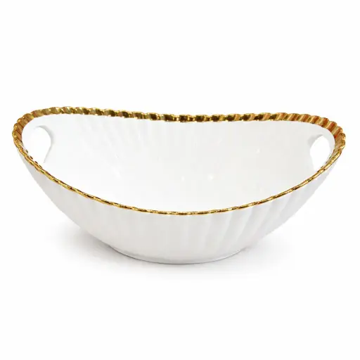 [6903435434041] CERAMIC PEDESTAL SERVING BOWL 12" (2511-16001-24-42)