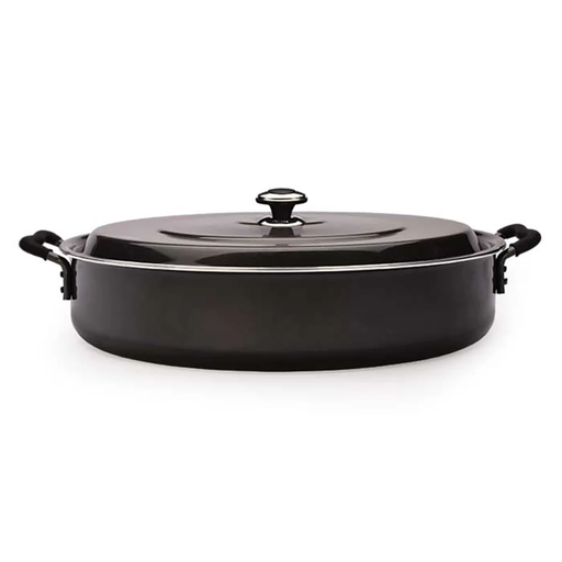 [6260166675519] TWO HANDLES FRY PAN WITH ALUMINUIM LID 50CM GT-250D