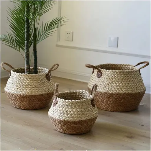 [6953796221156] STRAW BASKET 30,36,39CM 3PCS/SET