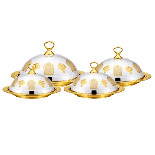 [6990851478087] SS  TRAY  WITH COVER 42,48,52,58CM (4PCS/SET) HY25-1119-11-2