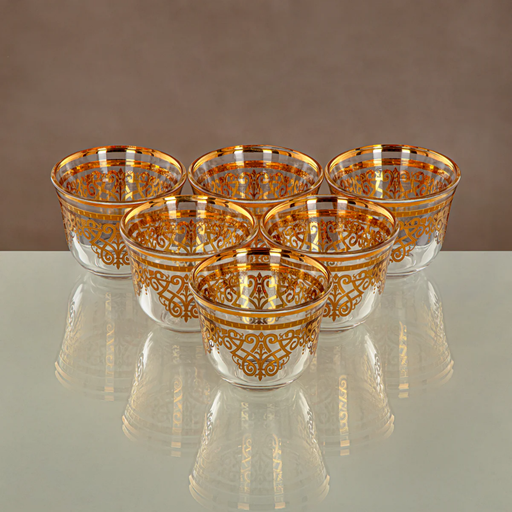 [2000080041922] CAWA CUPS 6PCS SET 1013B-YCS-GLD