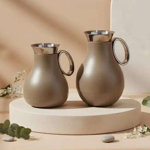 [2025092600721]  VACUUM FLASK SET – 2 PIECES (0.5 L & 1.0 L) RZ1821-COFFEE