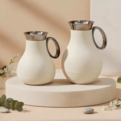 [2025092600707]  VACUUM FLASK SET – 2 PIECES (0.5 L & 1.0 L) RZ1821-CREAM 