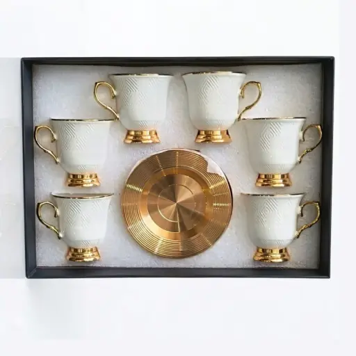 [6970016067073] 12 PCS CERAMIC CUP AND SAUCER SET IN:16067-7