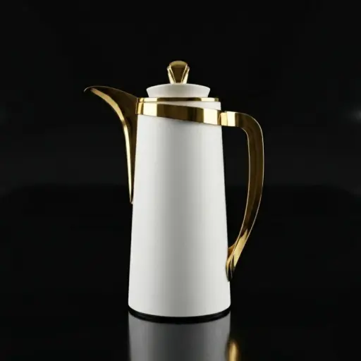 [6900250013154] VACUUM FLASK GOLDEN/WHITE 1.0L CBV-BKG CARP IN:HY260018-4